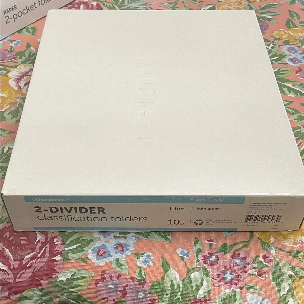 Office Depot Light Green Classification Folders